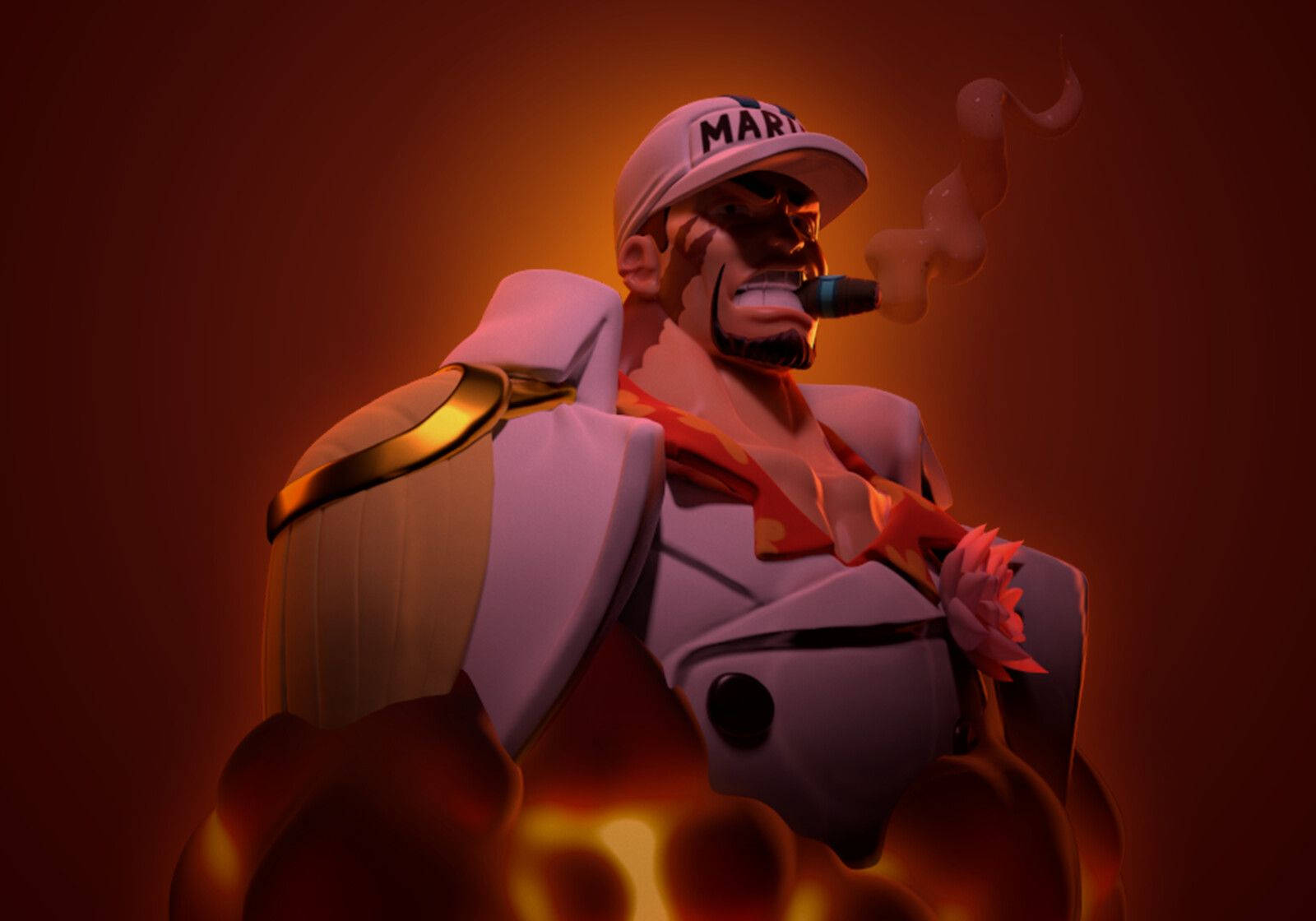 Akainu 3d Graphic Wallpaper