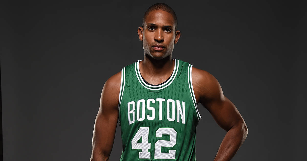 Al Horford On Plain Gray Background Wallpaper