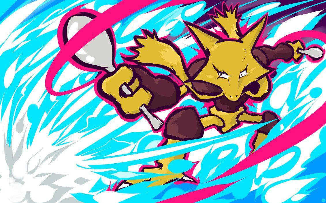 Alakazam Blue Attack Wallpaper