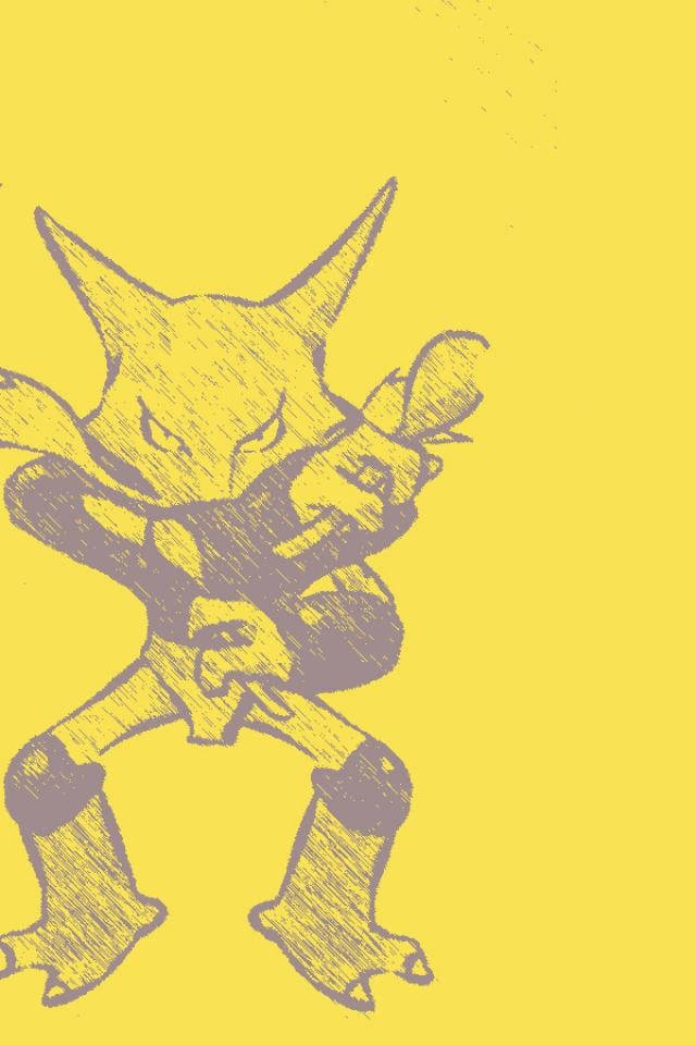 Alakazam Yellow Crossed Arms Wallpaper