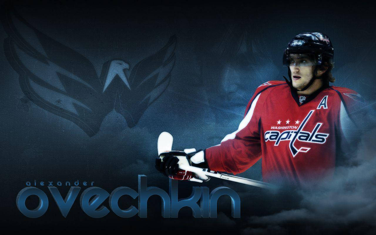 Alex Ovechkin Washington Capitals Logo Fan Art Wallpaper