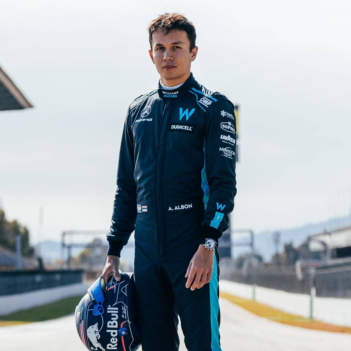 Alexander Albon In Blue Race Suit Wallpaper