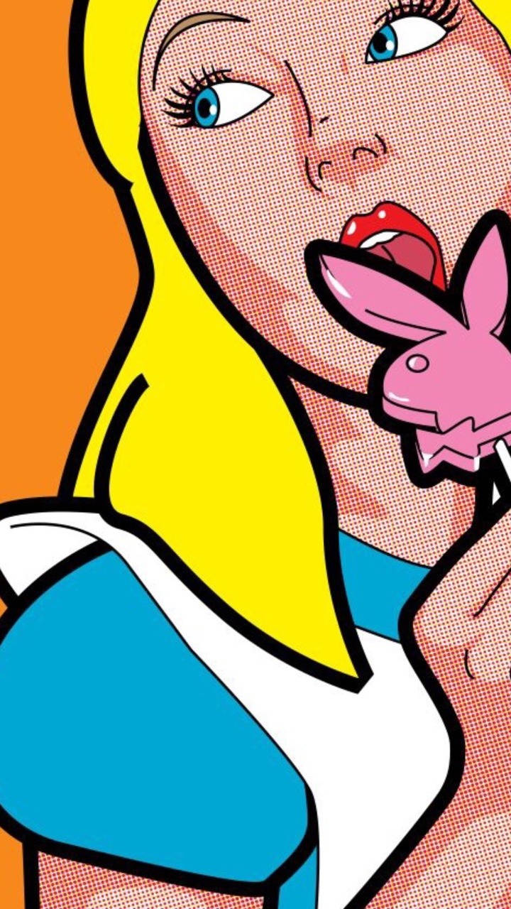 Alice And Playboy Lolli Pop Art Wallpaper