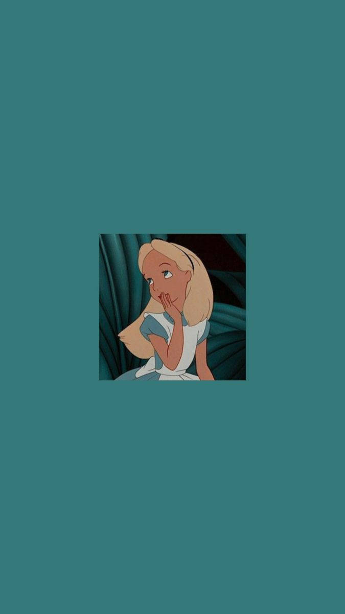 Alice Turquoise Aesthetic Cartoon Disney Wallpaper