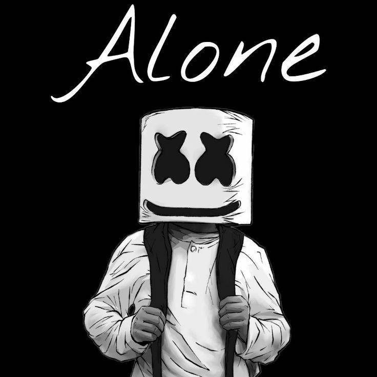 Alone Black Marshmello Wallpaper