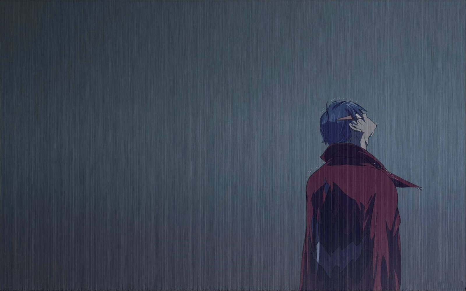 Alone Sad Anime Boys Soaked In The Rain Wallpaper