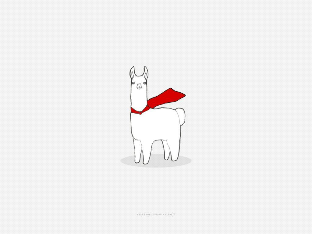 Alpaca Minimalist Design Wallpaper