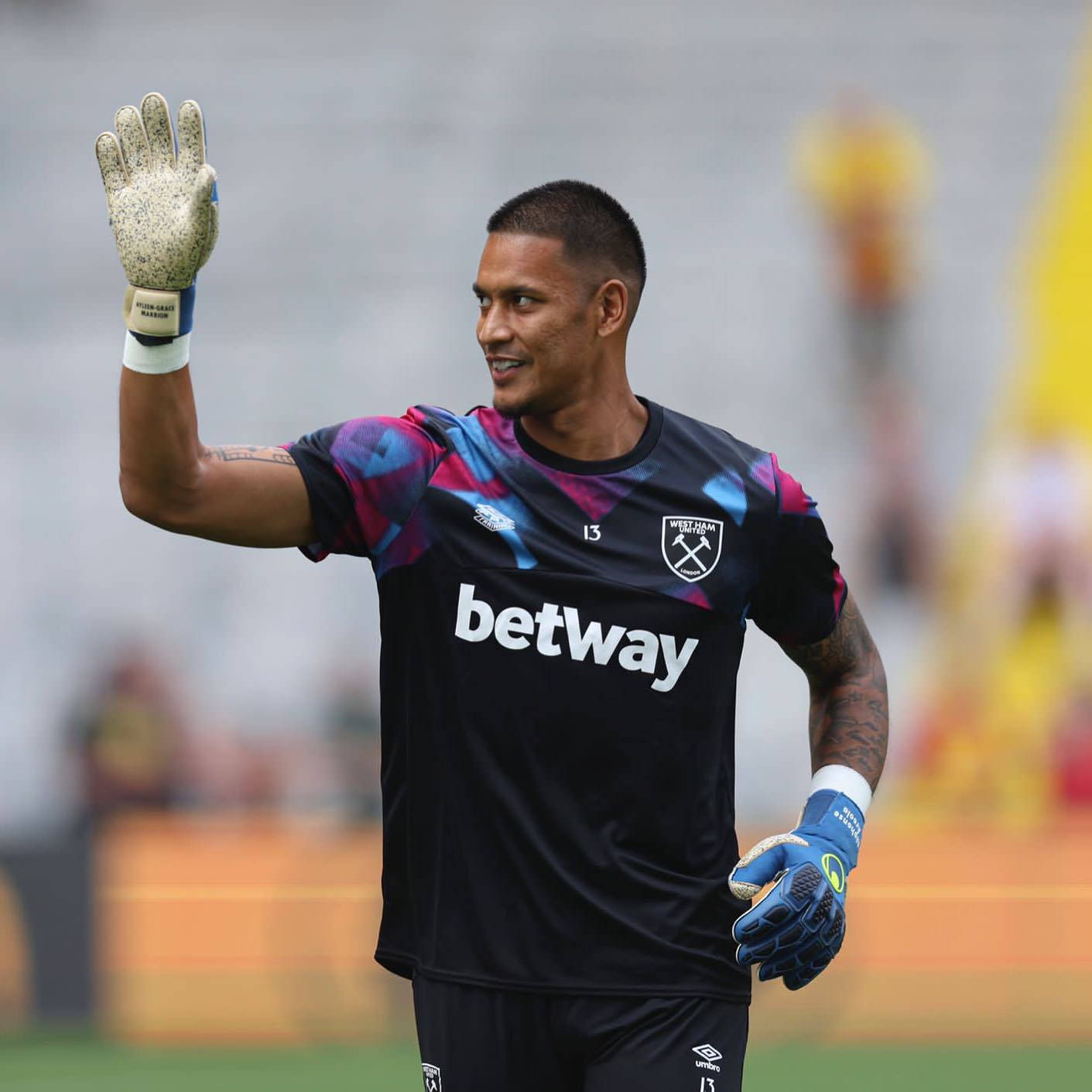 Alphonse Areola Waving During Match Wallpaper