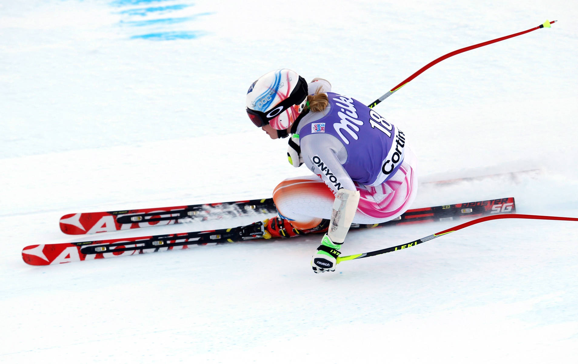 Alpine Skiing Tucked Cornering Wallpaper