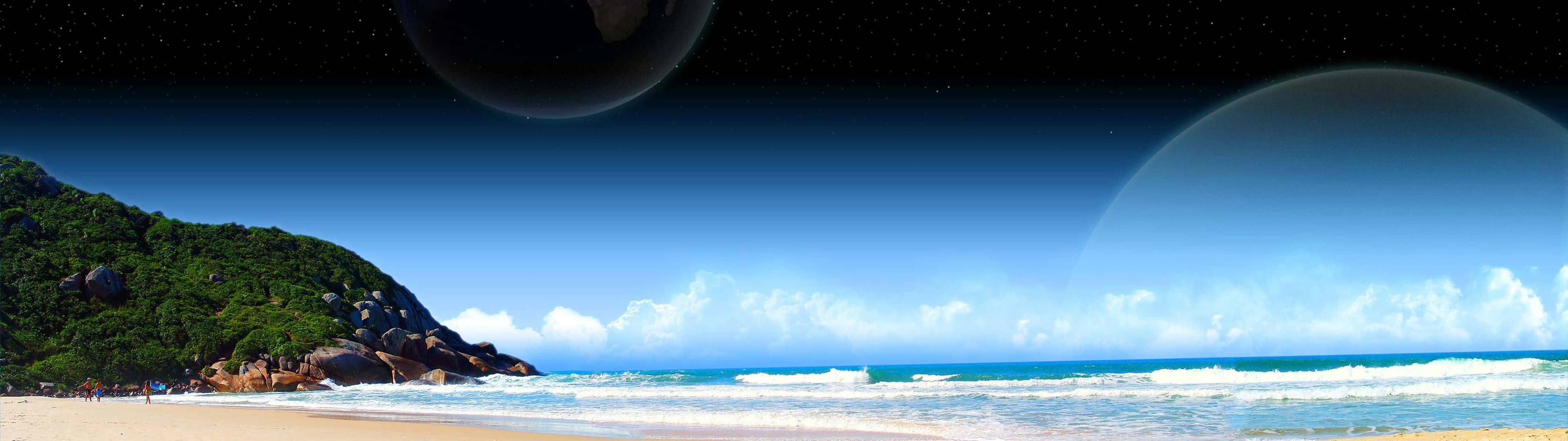 Amazing Beach Dual Monitor Wallpaper