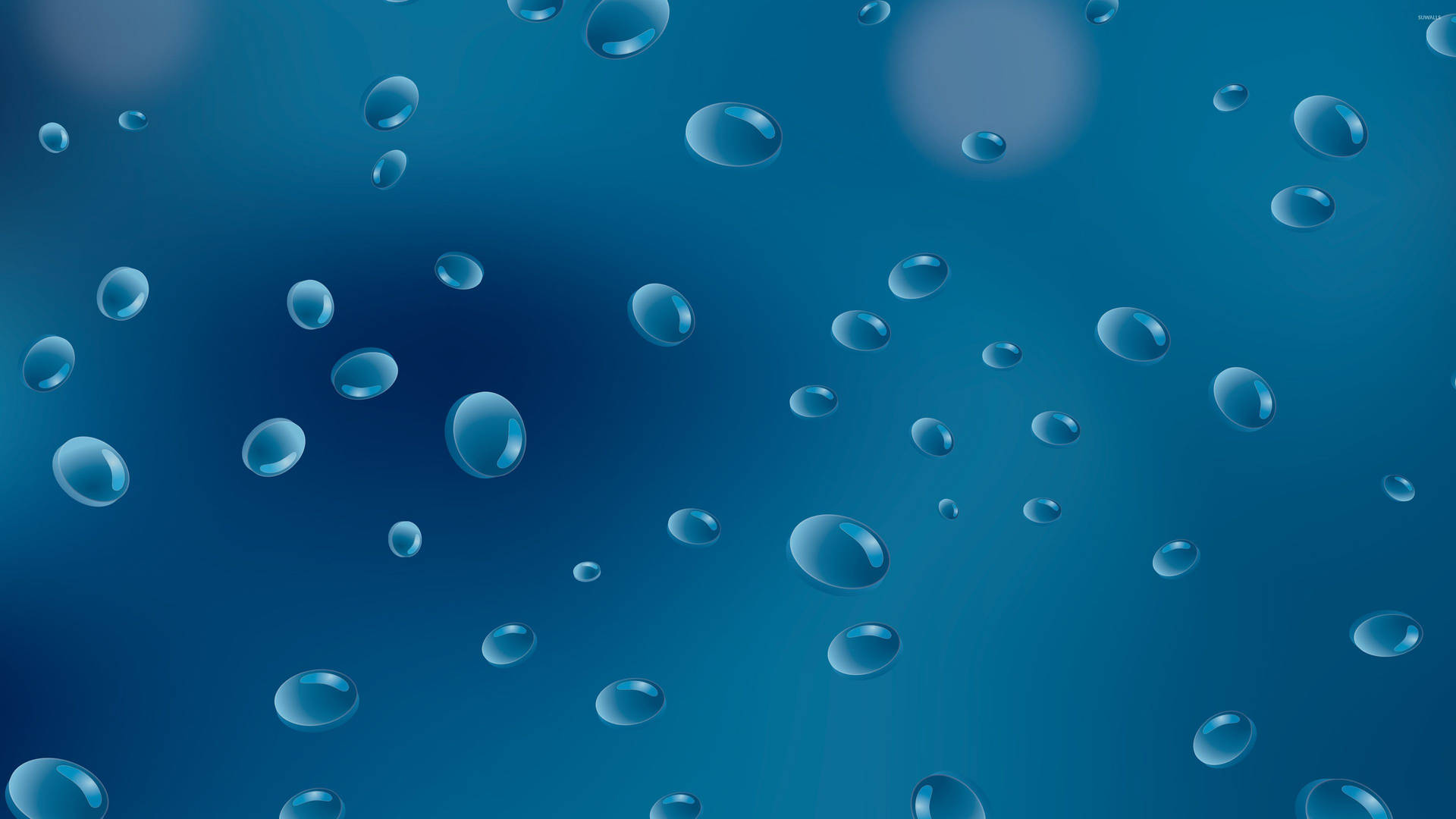 Amazing Blue Raindrops Digital Art Wallpaper