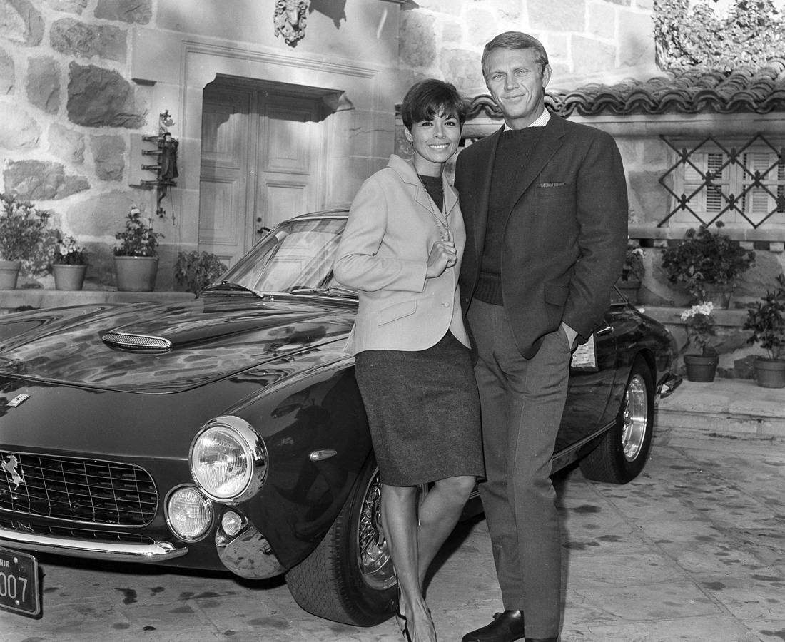 American Actor Steve Mcqueen With His Wife Wallpaper