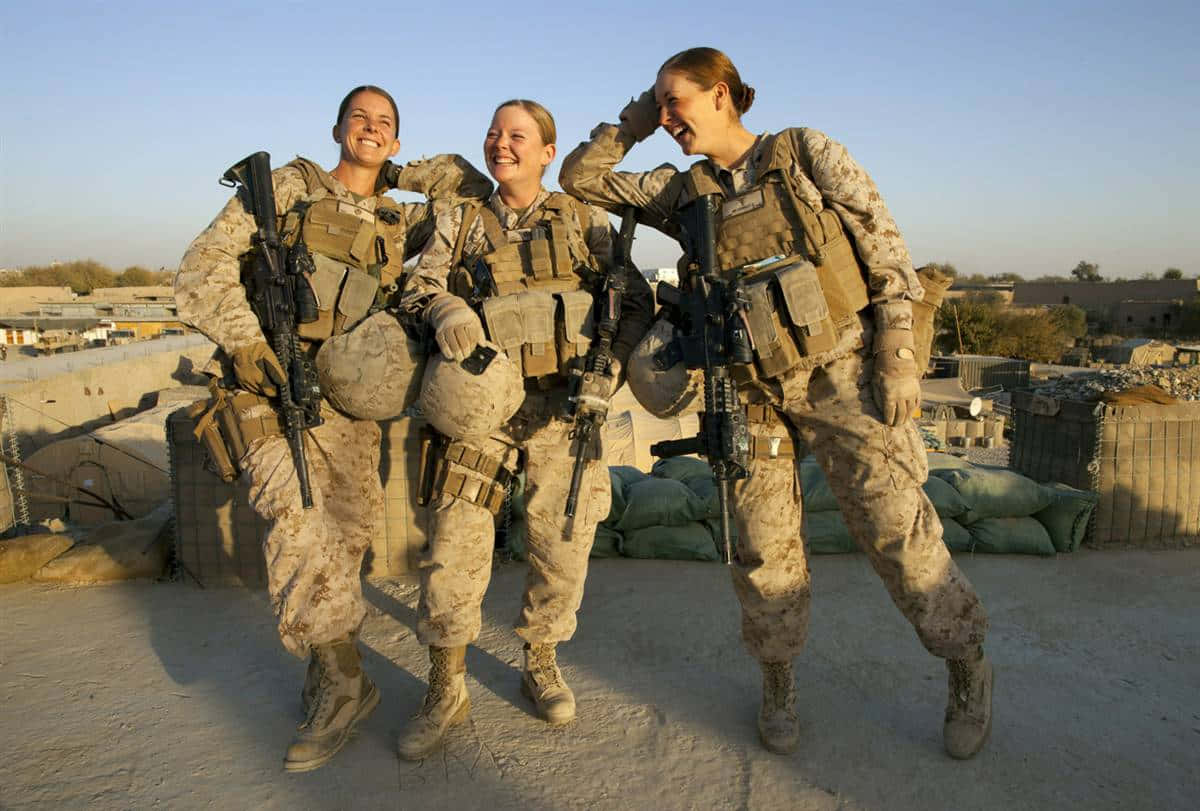American Flag And Soldiers Of The United States Wallpaper