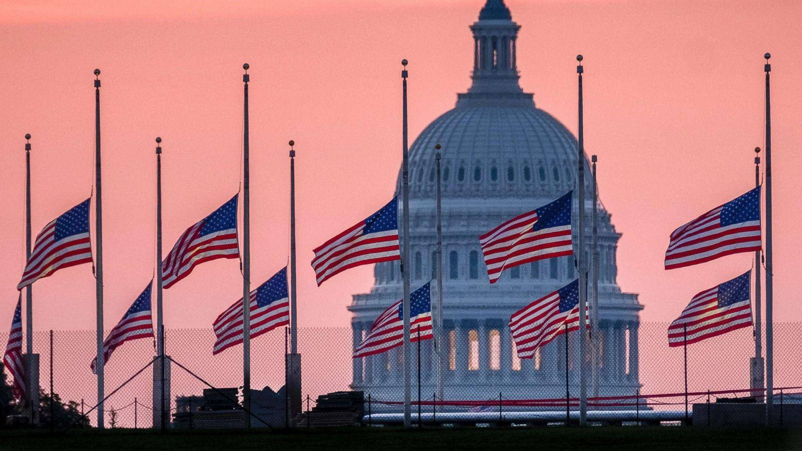 American Flags United States Capitol Wallpaper