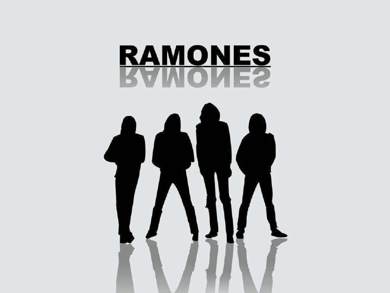 American Rock Band Ramones Black Illustration Wallpaper