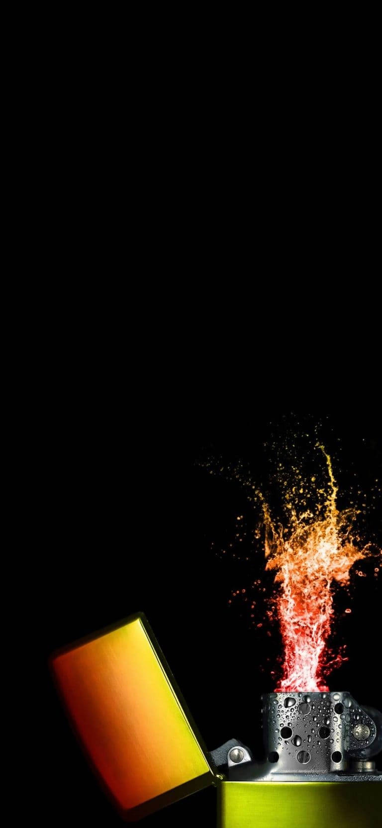 Amoled Android Fire Lighter Wallpaper