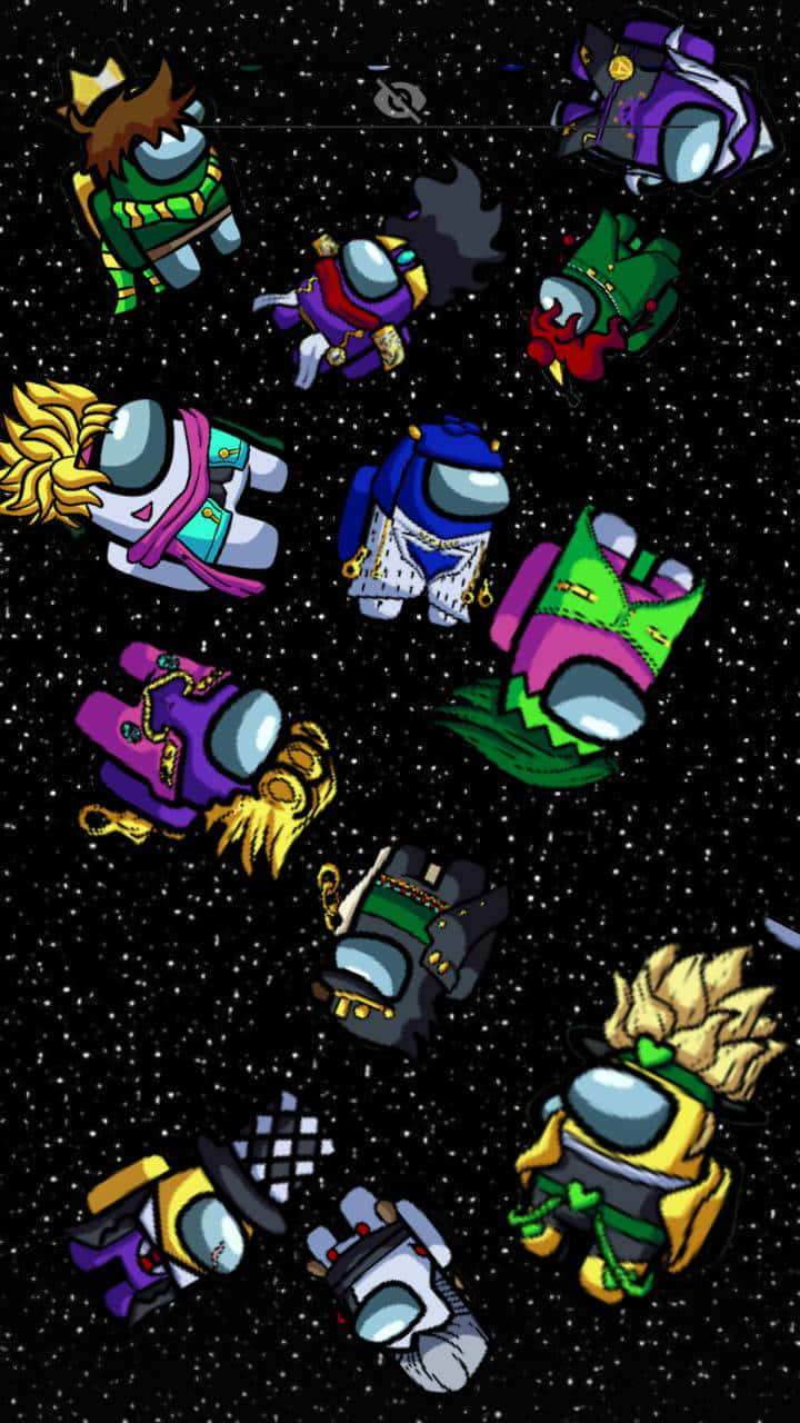 Among Us Galaxy Jojo Bizarre Adventure Wallpaper