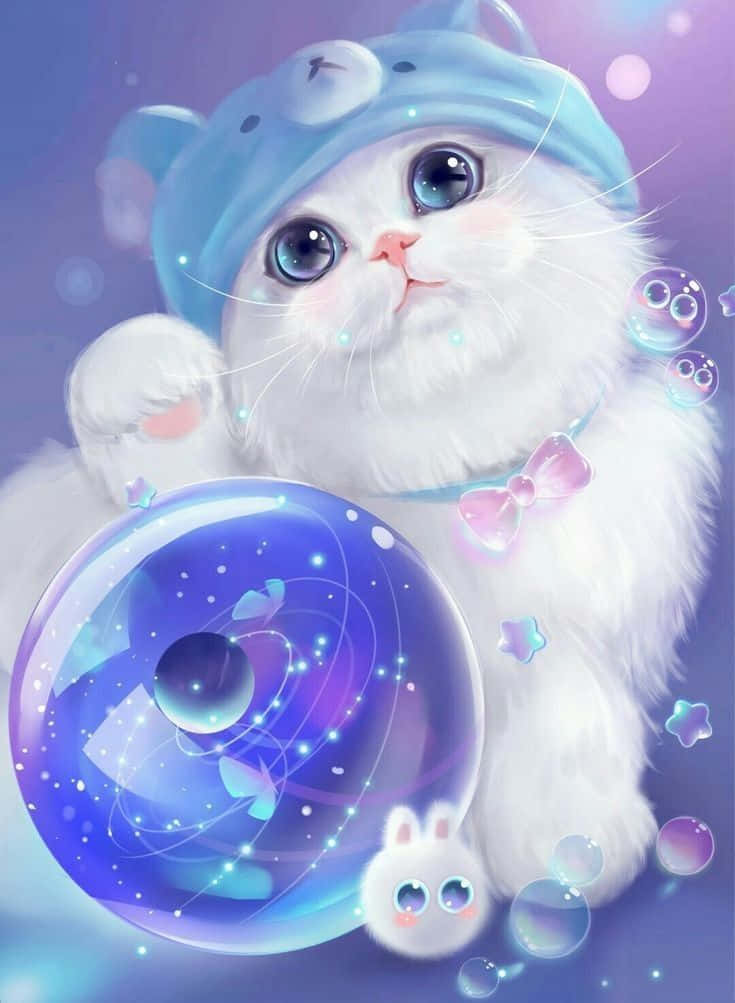 An Adorable Anime Cat For Your Home Wallpaper