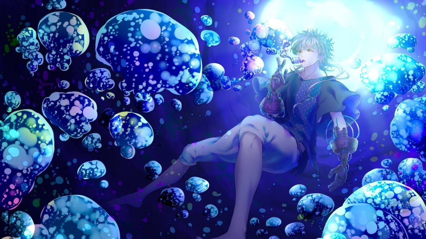 An Adventurous Anime Boy Exploring The Depths Of The Sea Wallpaper