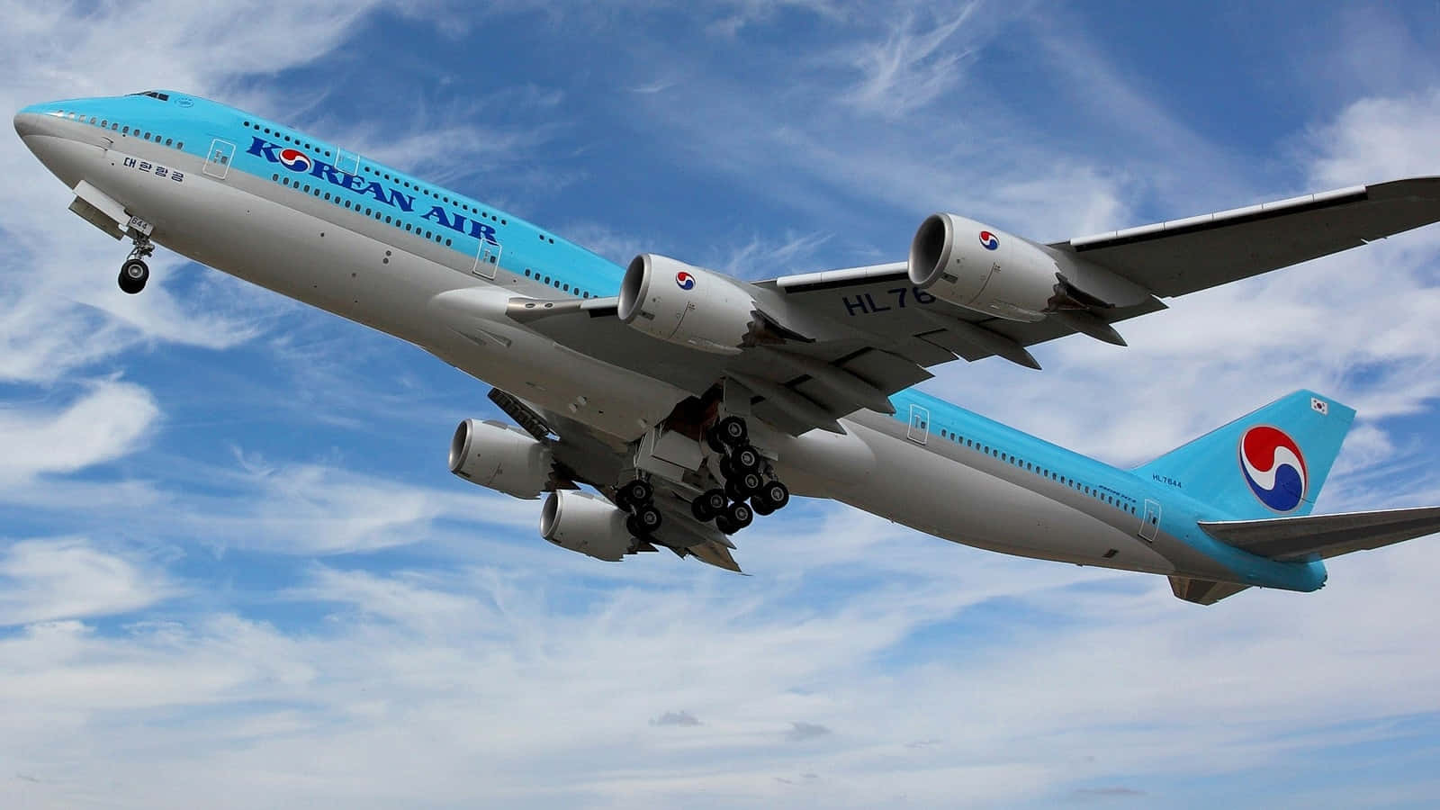 An Aerial View Of A Boeing 747 Airplane Wallpaper