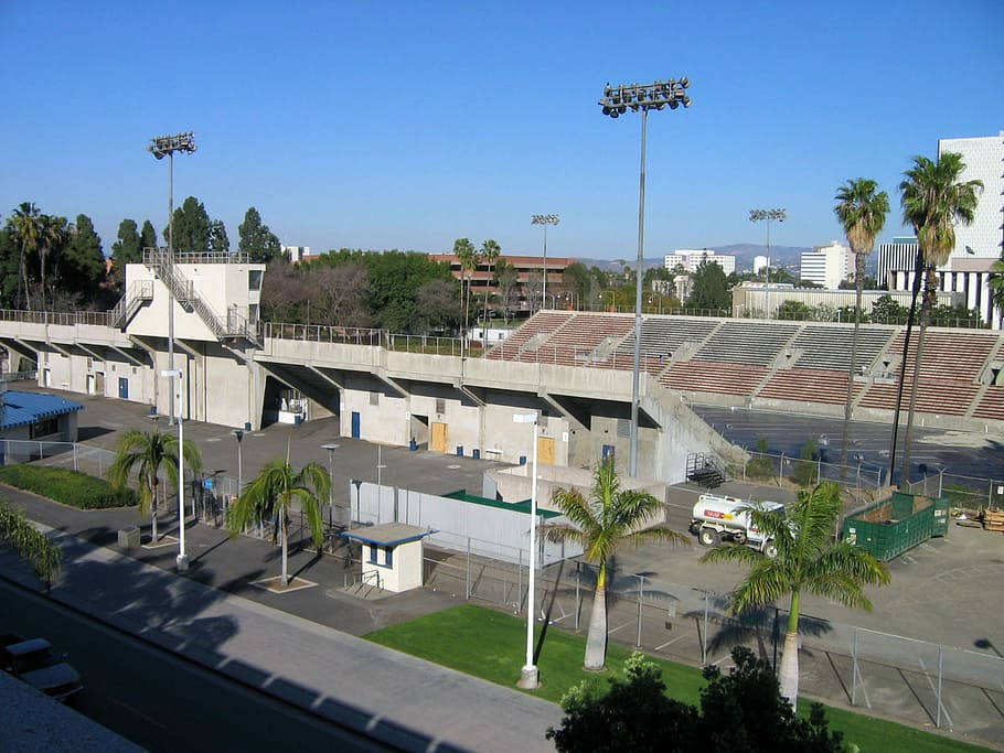 An Aerial View Of The Santa Ana Stadium, Home To The City's Football Team. Wallpaper