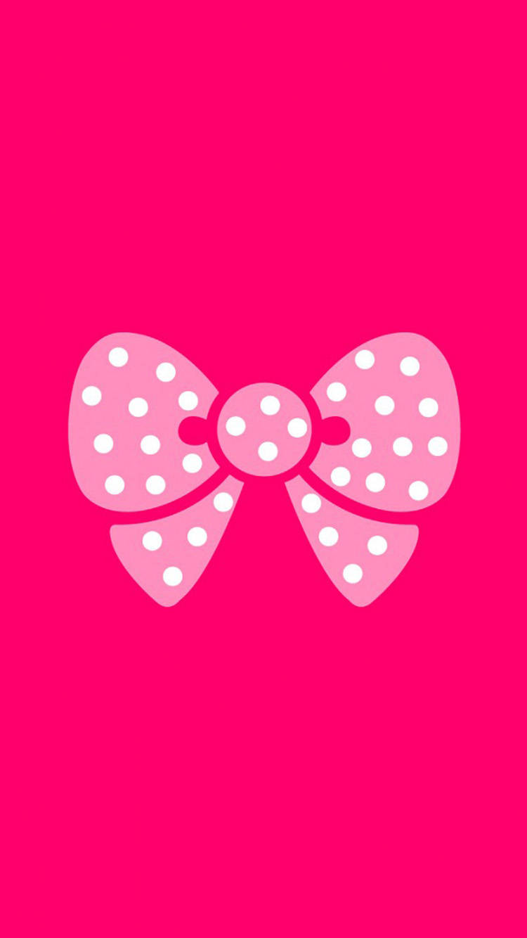 An Aesthetic Girly Polka Dot Bow Wallpaper