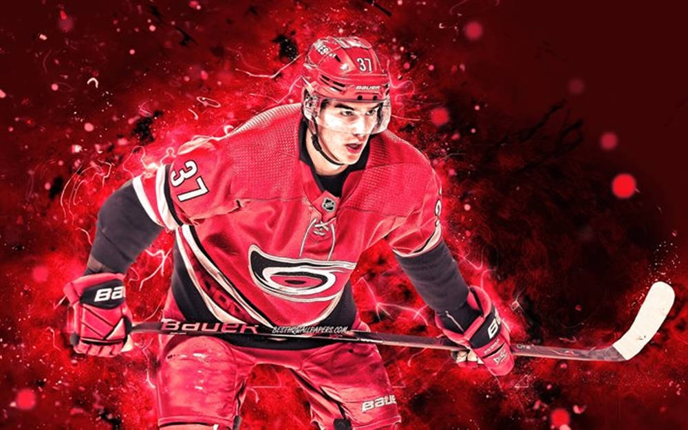 Andrei Svechnikov Red Hurricanes Poster Wallpaper