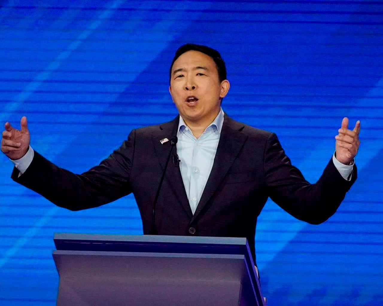 Andrew Yang Campaigning Wallpaper