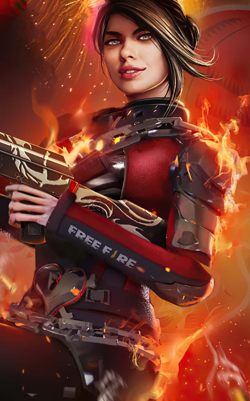 Android Fire With A Blazing Girl Wallpaper