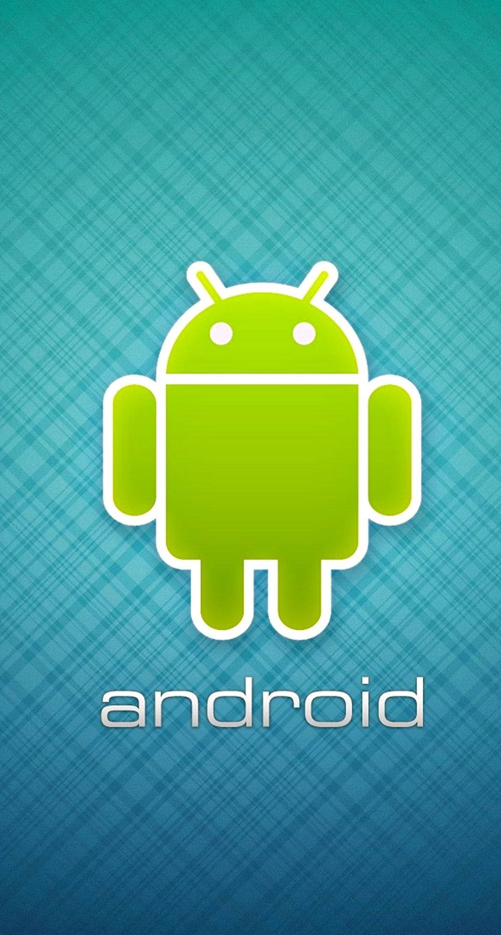 Android Logo On A Blue Background Wallpaper