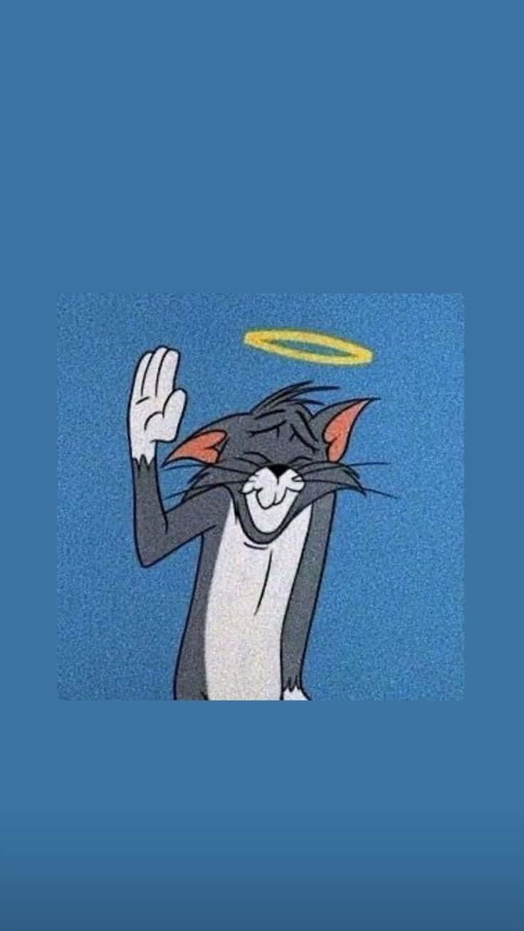 Angel Halo Cartoon Character Waving Wallpaper