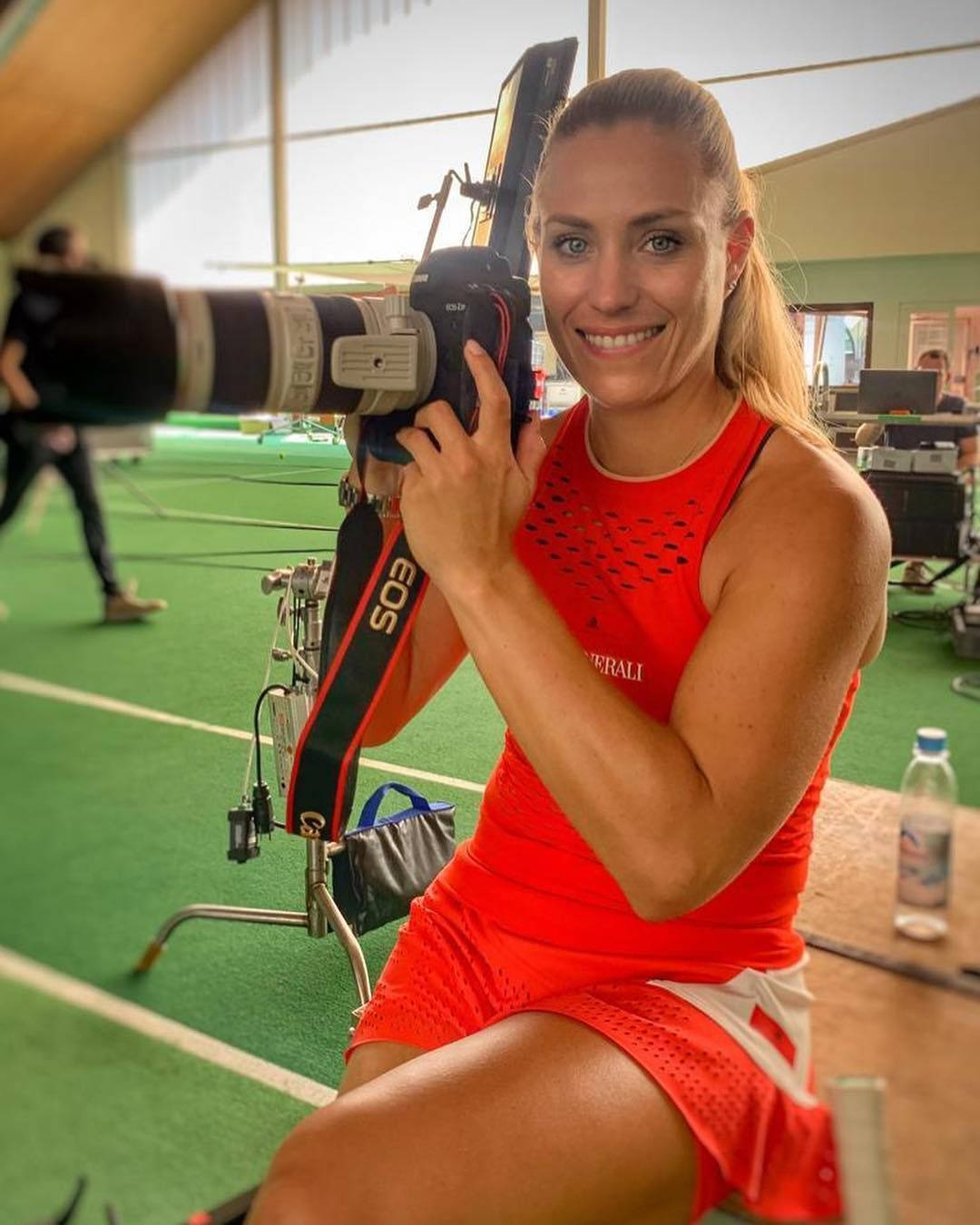 Angelique Kerber Holding A Camera Wallpaper