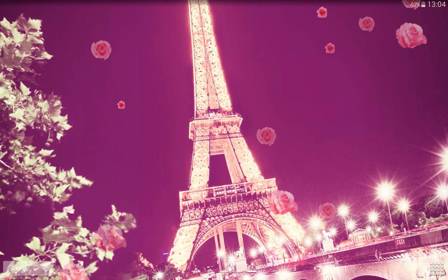 Angled Pink Paris Photo Wallpaper