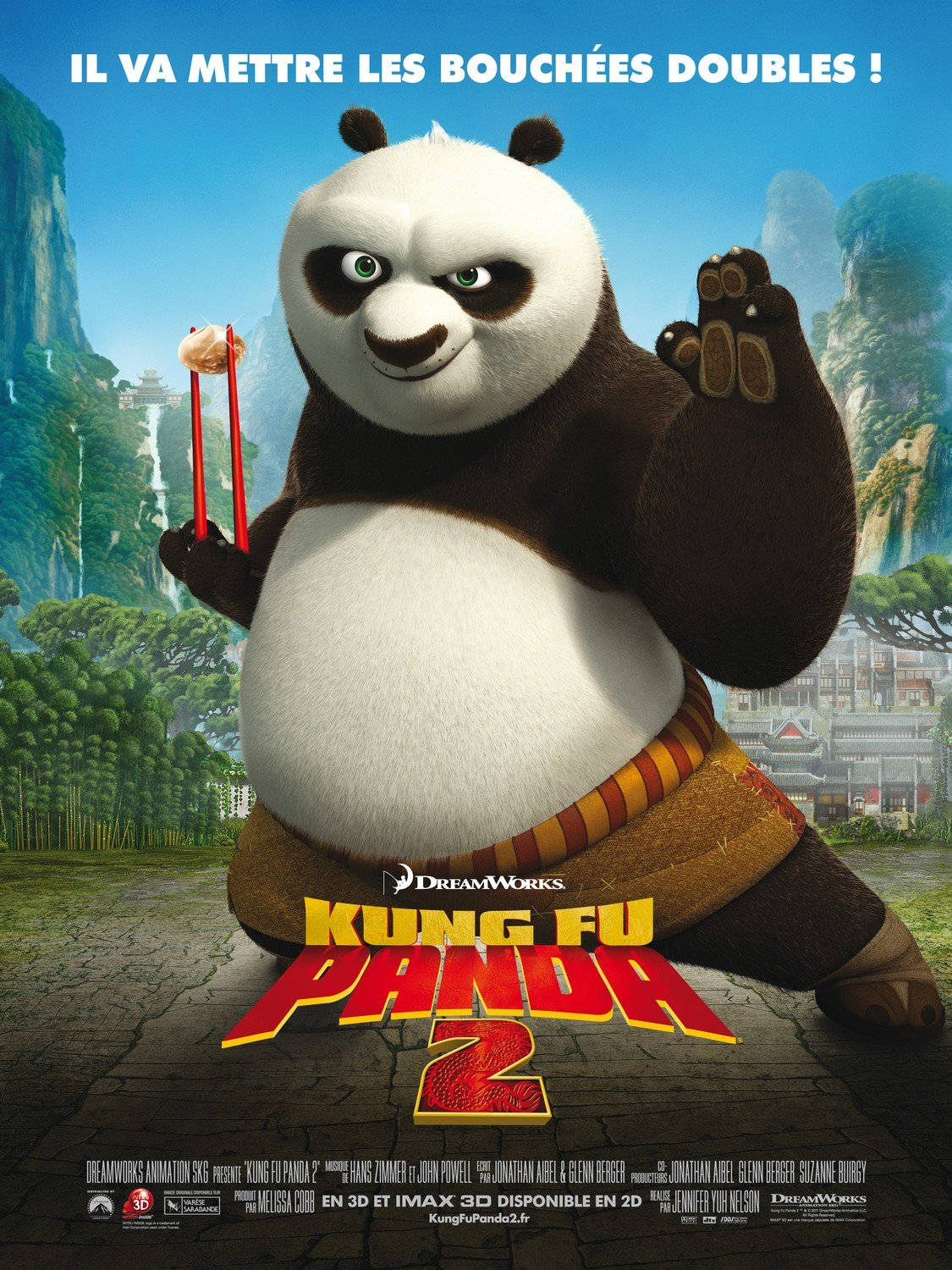 Animated Panda Mastering Chopsticks Skill In Kung Fu Panda 2 Wallpaper