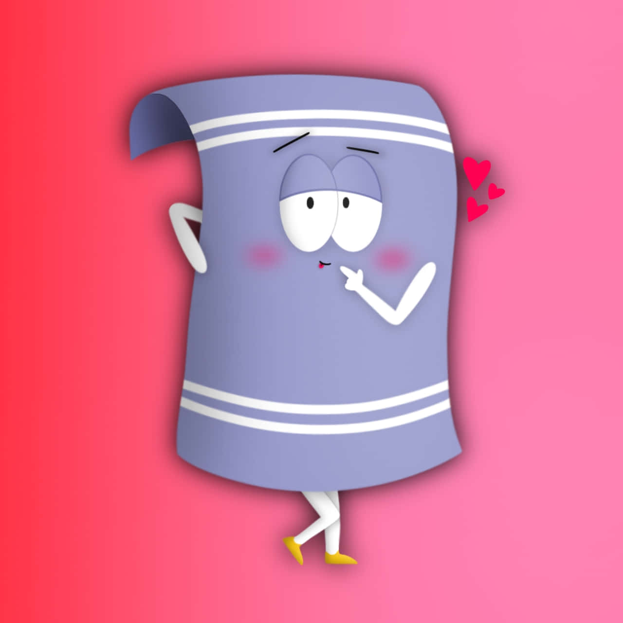 Animated Towel Character Love Expression Wallpaper