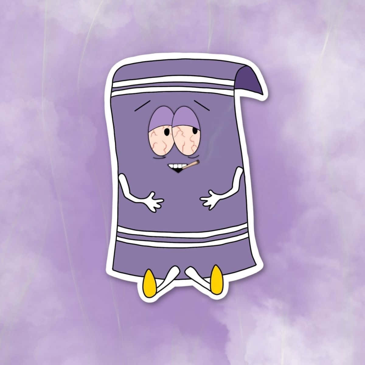 Animated Towel Character Purple Background Wallpaper