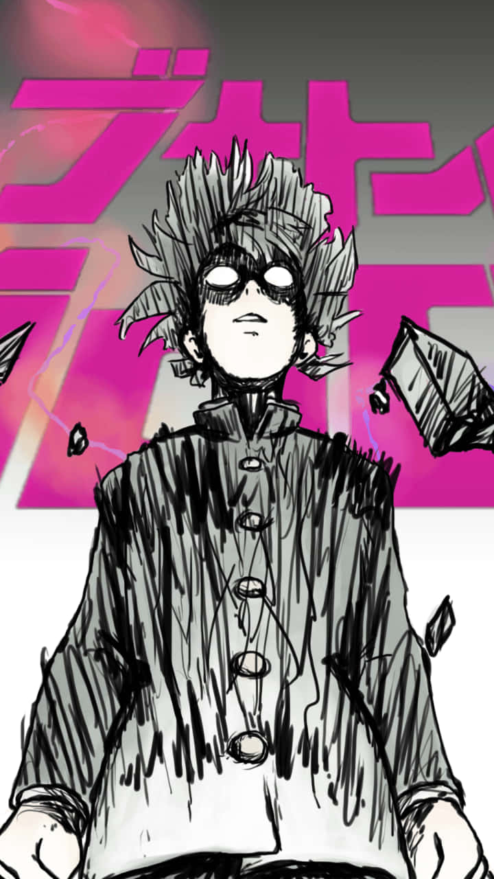 Anime Boy Sketch Mob Psycho Iphone Wallpaper