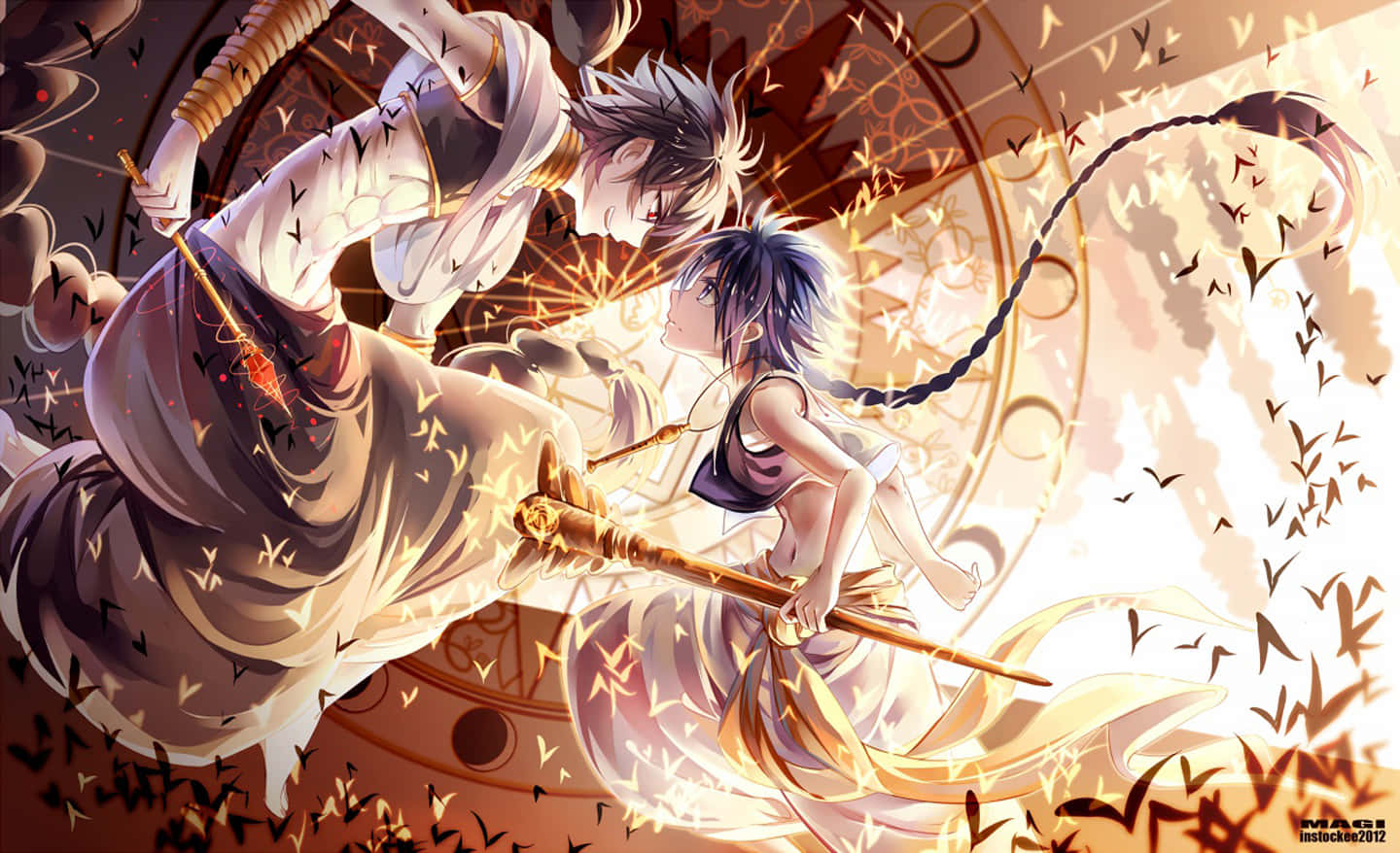 Anime Girl Leaping Through The Air Wallpaper