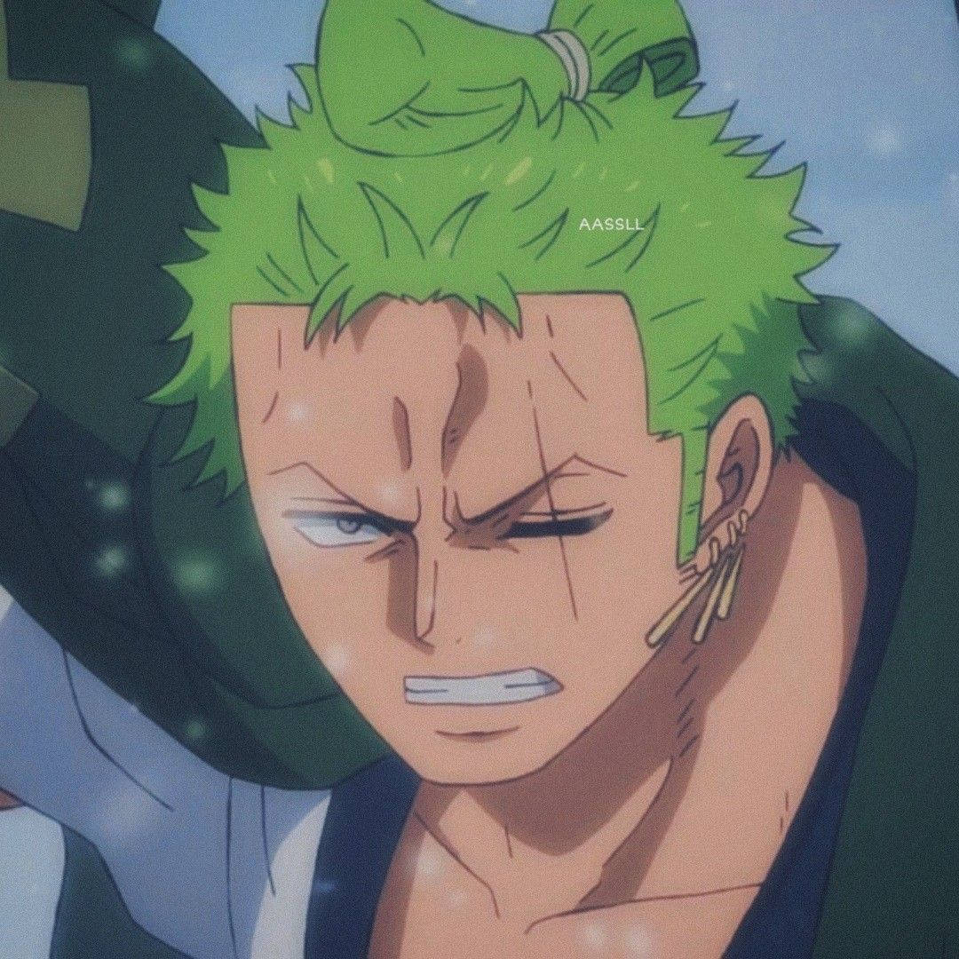 Anime Roronoa Zoro Pfp In Man Bun Wallpaper