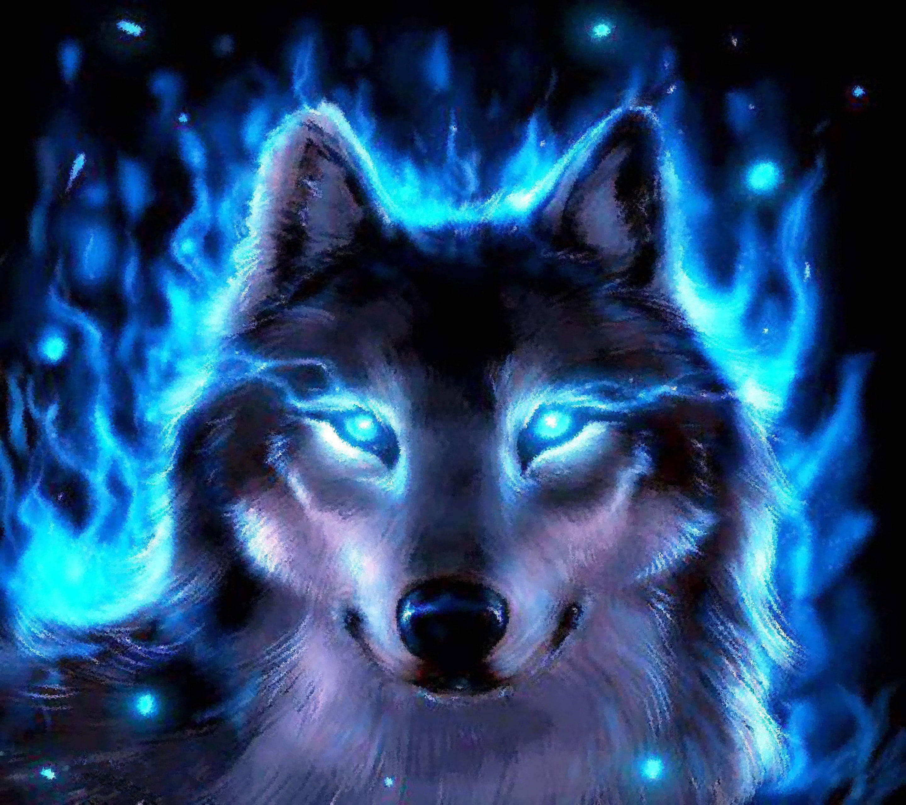 Anime Wolf Blue Aura Wallpaper