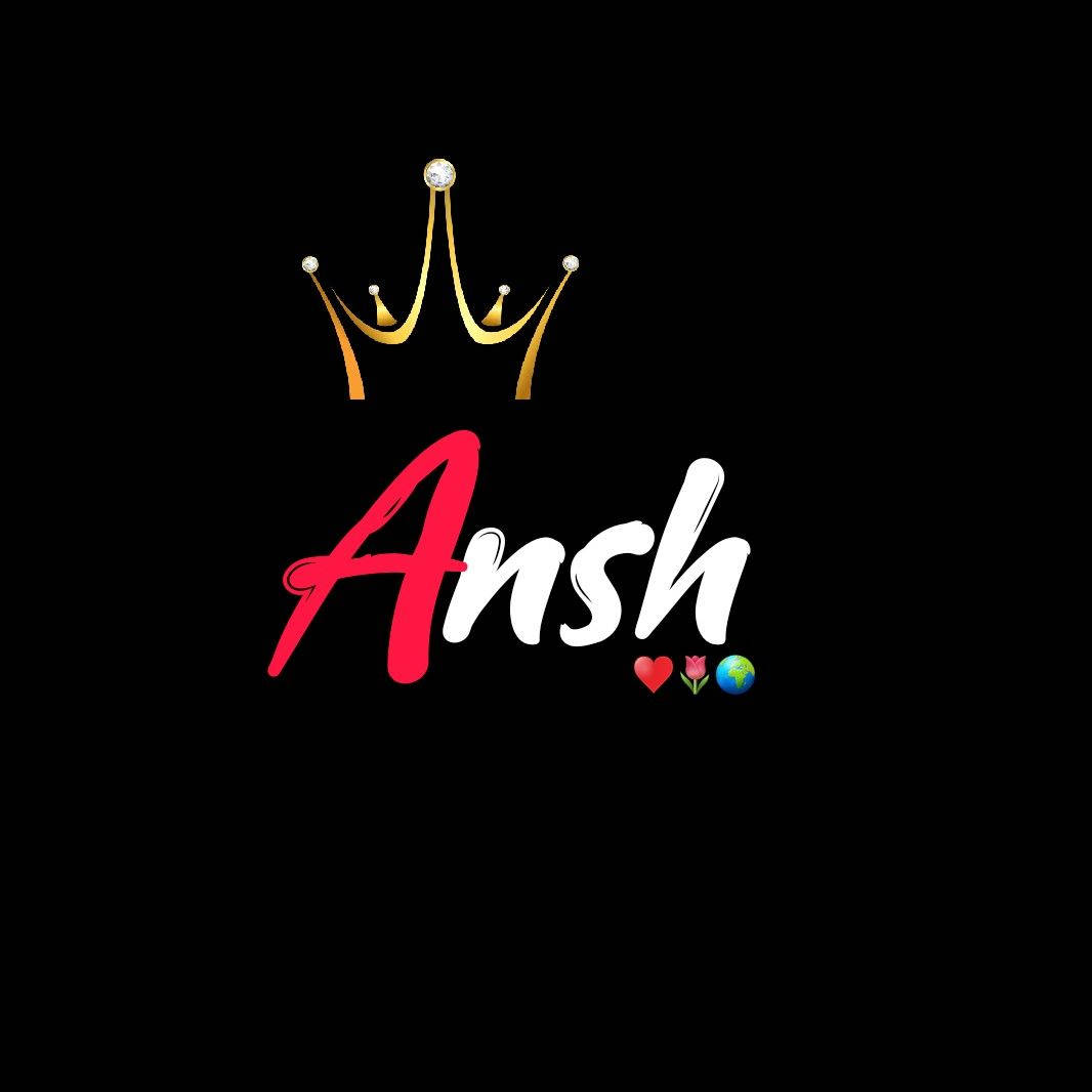 Ansh Name Simple Black Wallpaper