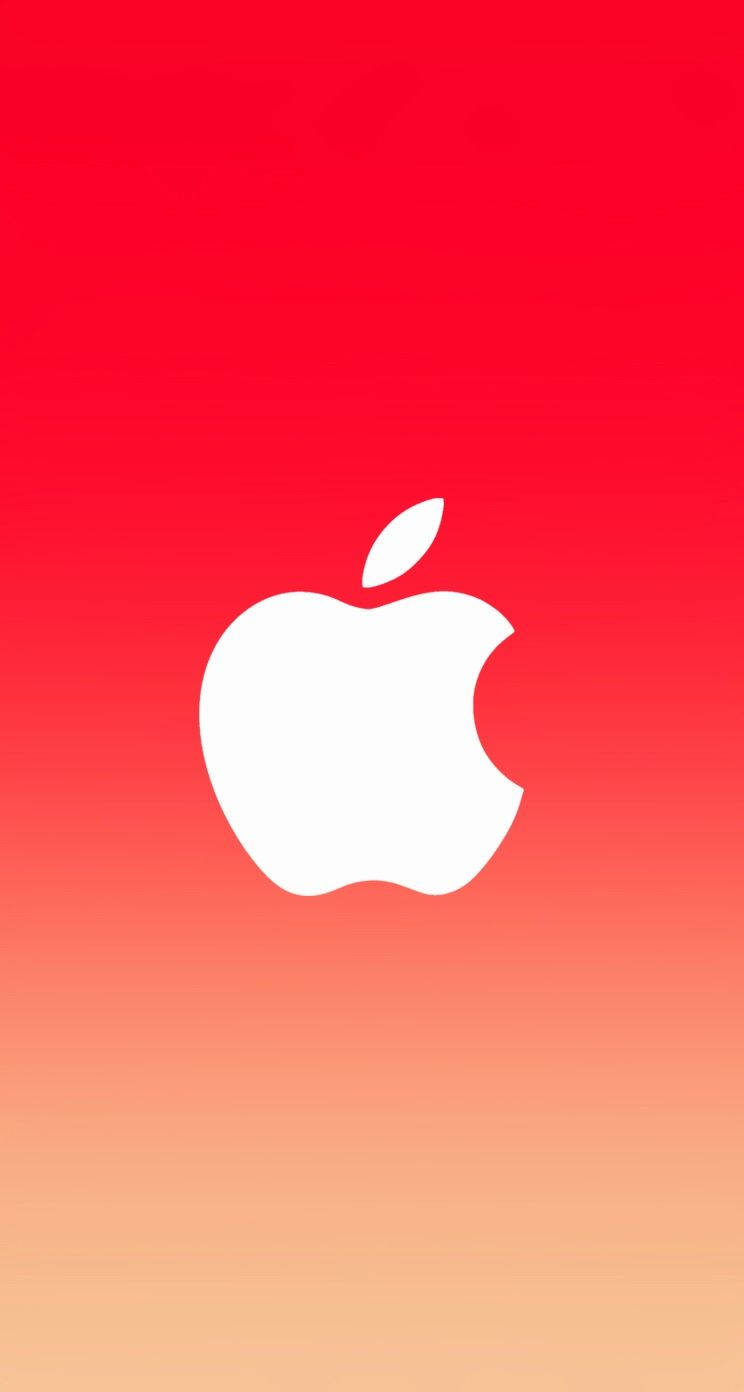 Apple Logo Orange Gradient Original Iphone 4 Wallpaper