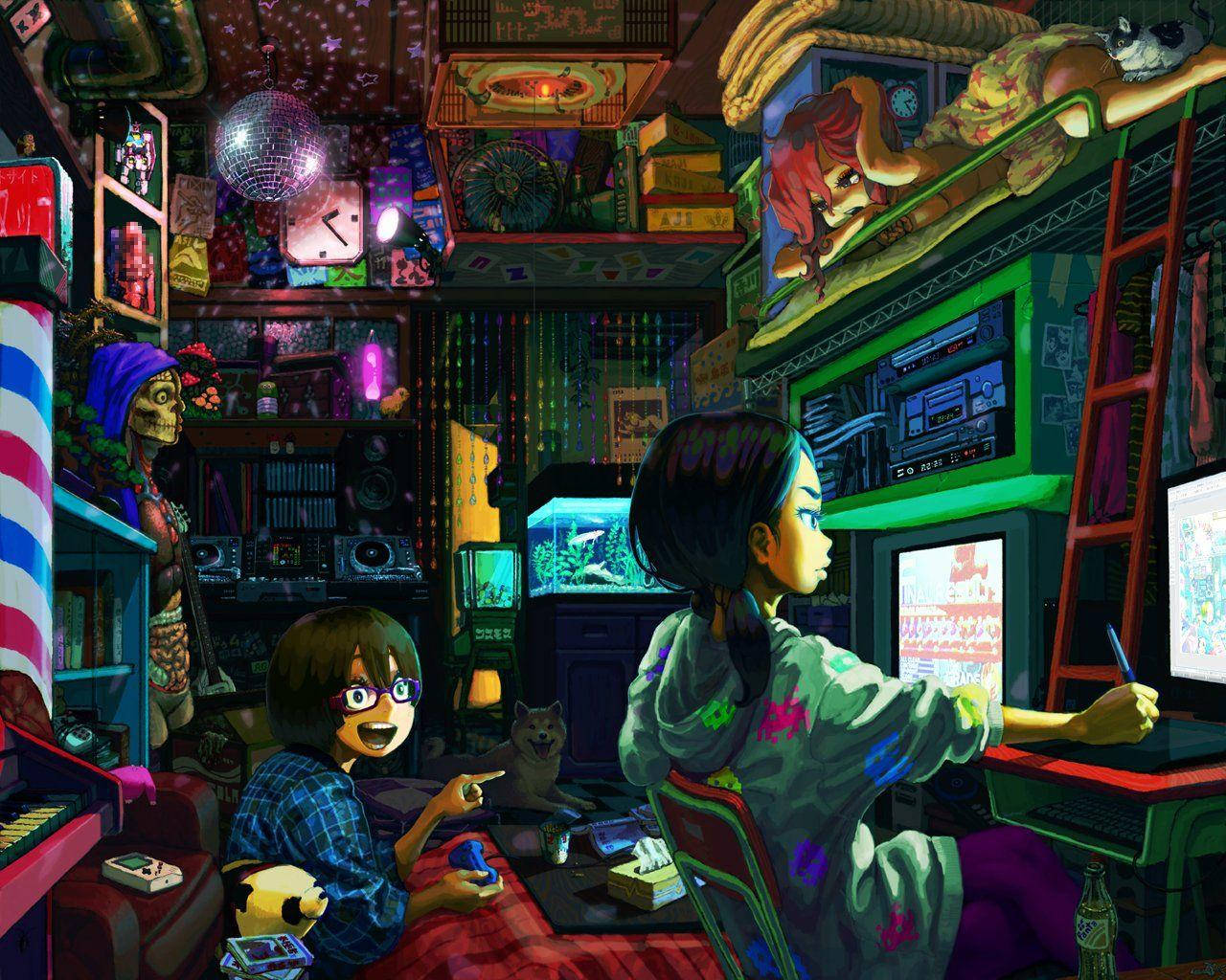 Arcade Boy Playing Wallpaper