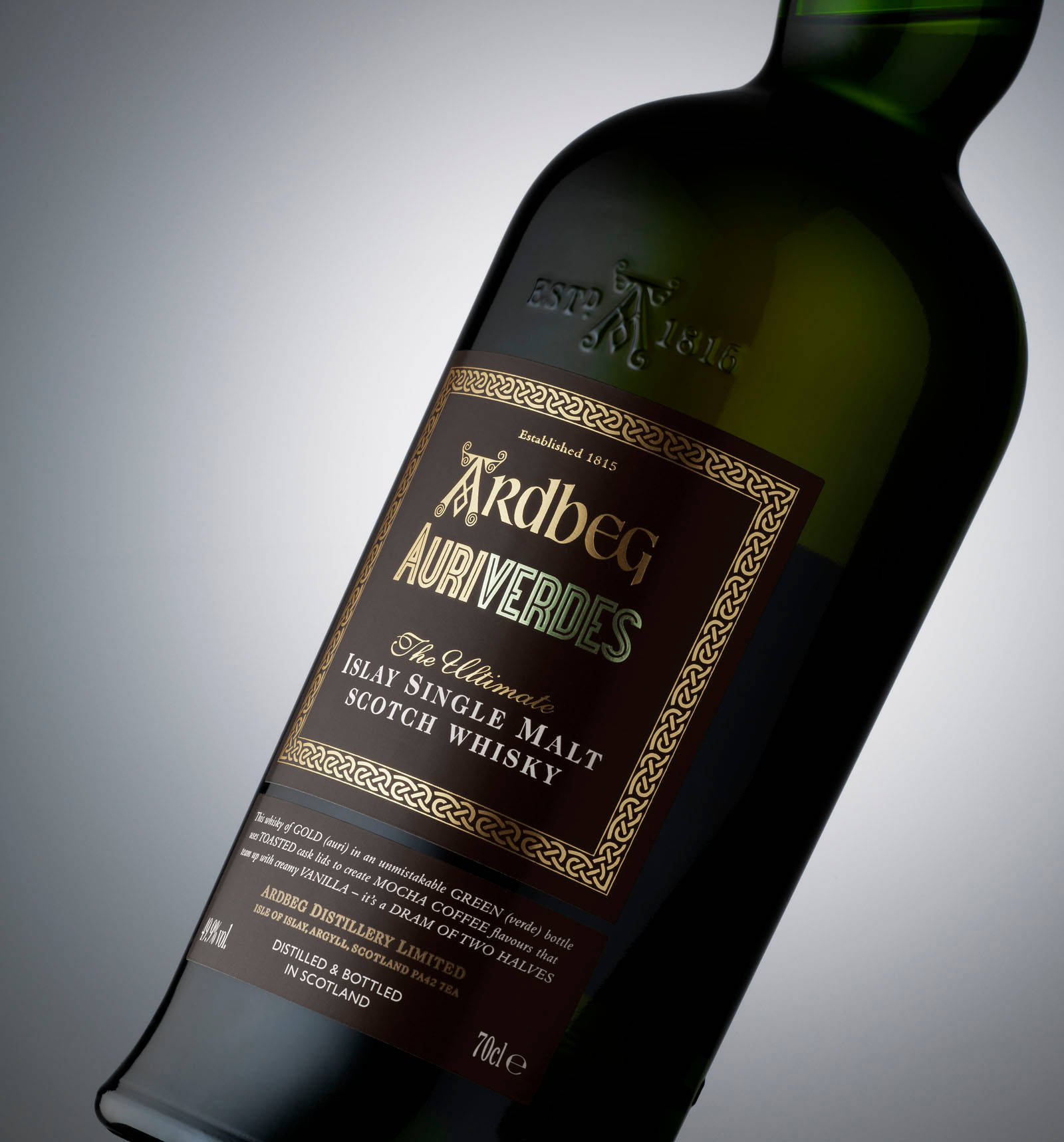 Ardbeg Auriverdes Whisky Bottle Wallpaper