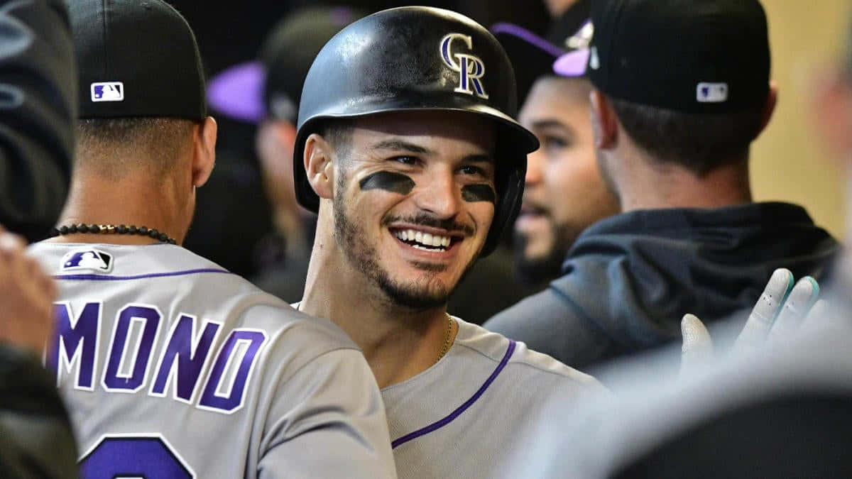 Arenado Celebratingwith Teammates Wallpaper