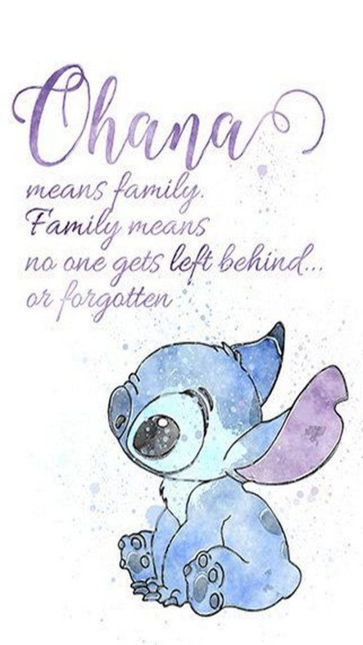 Artistic Watercolor Stitch Ohana Wallpaper