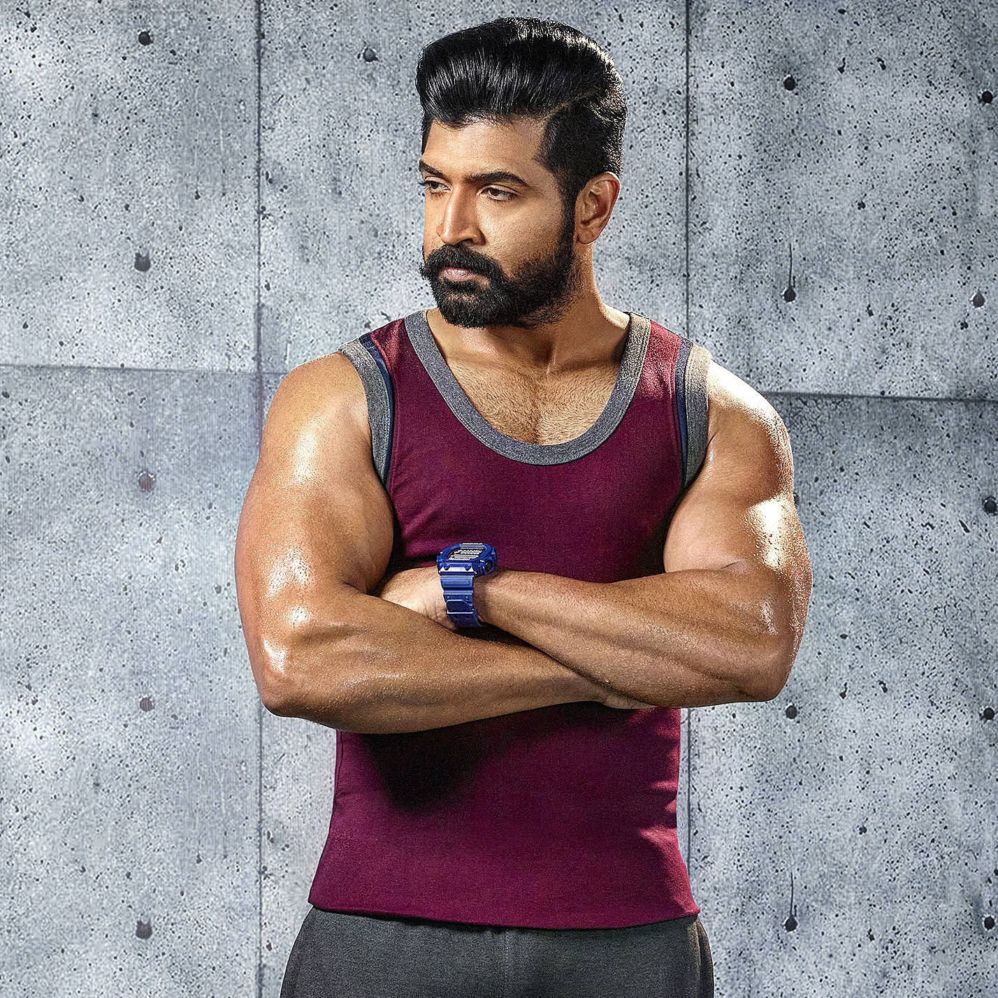 Arun Vijay Maroon Tank Top Wallpaper