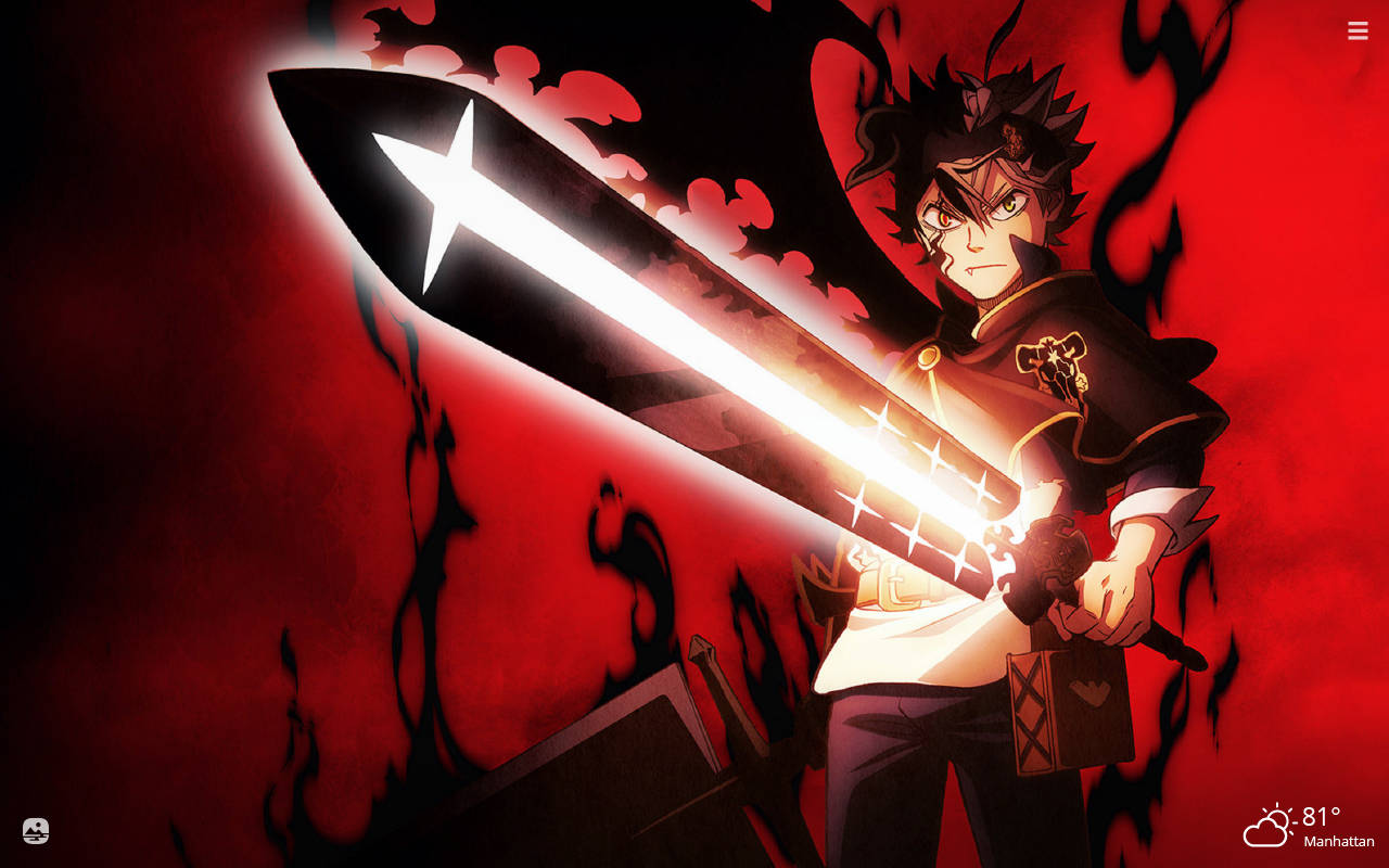 Asta Showing Off His Anti-magic Swordsmanship In Black Clover Wallpaper