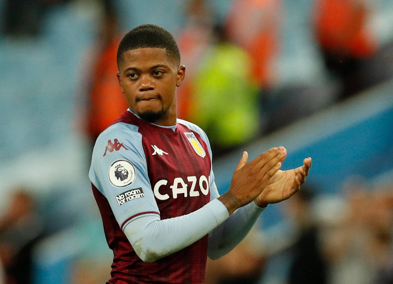 Aston Villa's Leon Bailey Applauding Fans During A Game Wallpaper