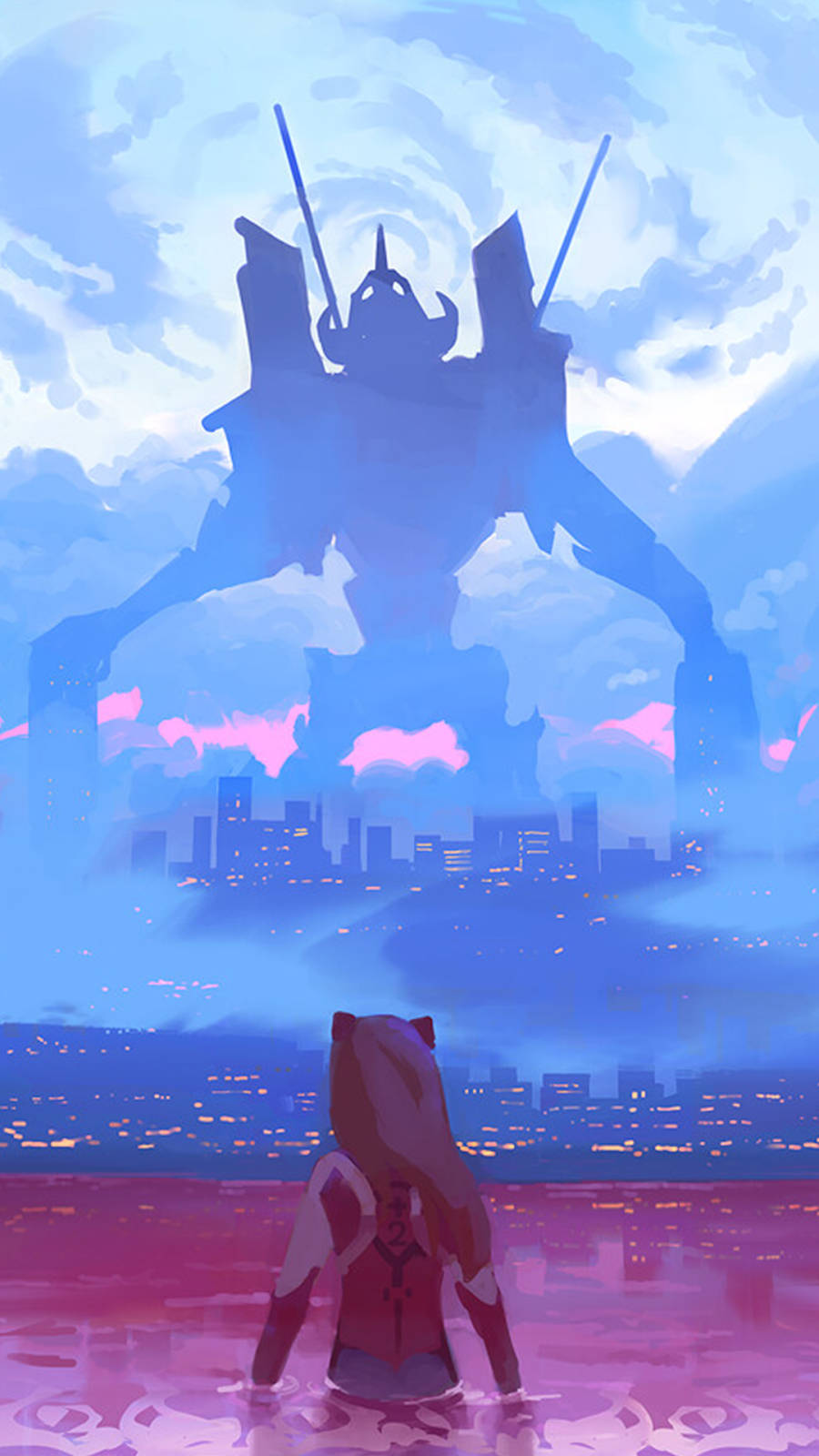 Asuka Unit-01 Evangelion Phone Wallpaper